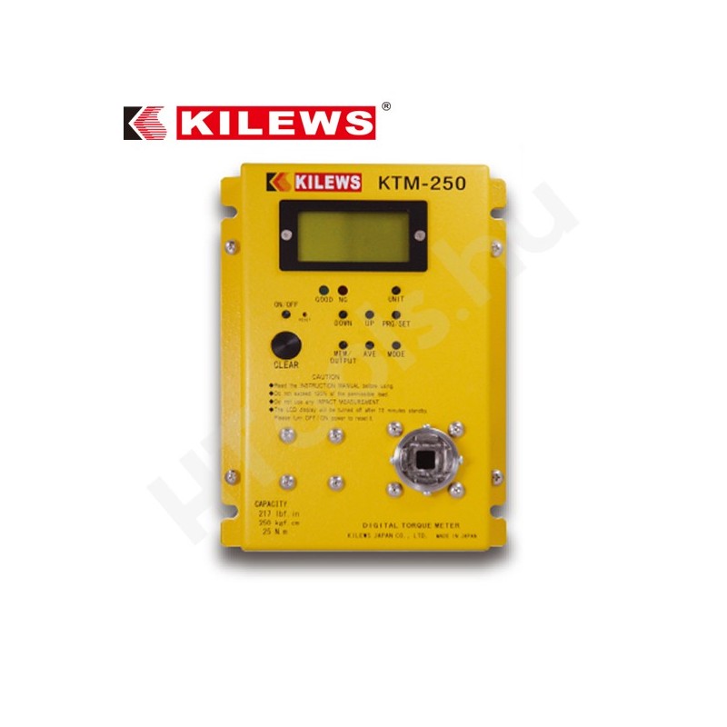KILEWS KTM-250 digitális nyomatékmérő, 0,3-25 Nm - USB adat továbbítás, AJ-250 mérőfej, kétirányú, gyártói kalibráció