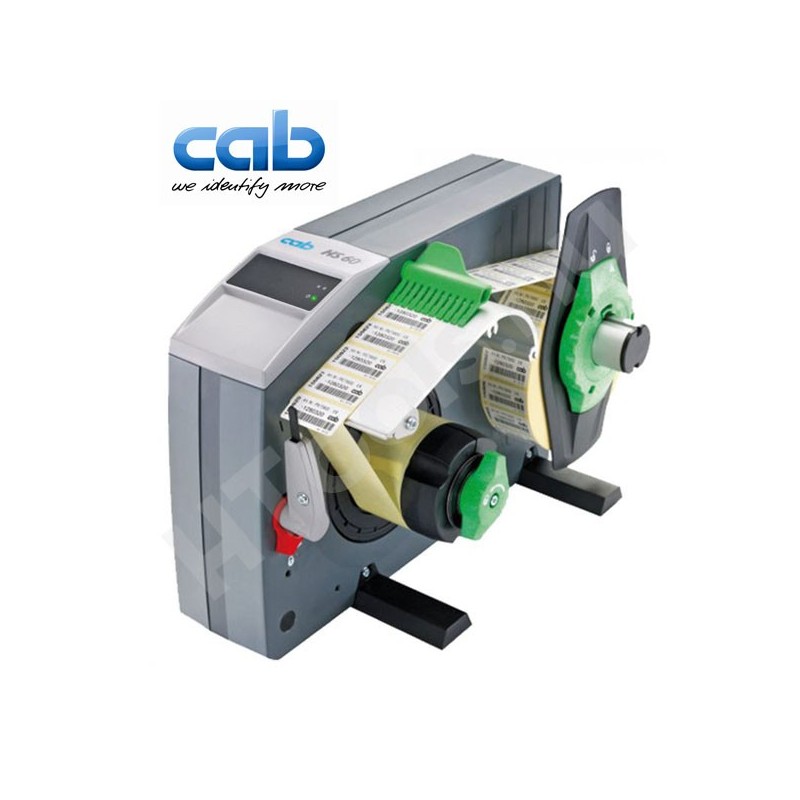 CAB HS120 ipari automata címkeadagoló, 20-120 mm címke szélesség, max 200 mm címke tekercs átmérő, 8-600 mm címke magasság