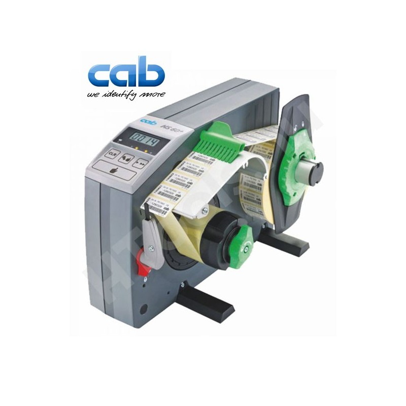 CAB HS60+ ipari automata címkeadagoló, 8-65 mm címke szélesség, max 200 mm címke tekercs átmérő, 5-300 mm címke magasság